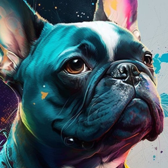 Colorful Designer French Bulldog Wall Art - Picture 3 of 3
